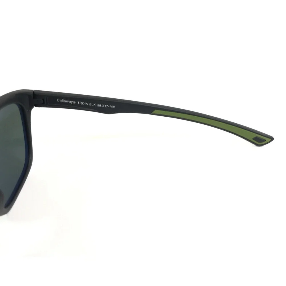 Callaway Sunglasses TROIA BLK Matte Black Square Frames with Mirror Gray Lenses